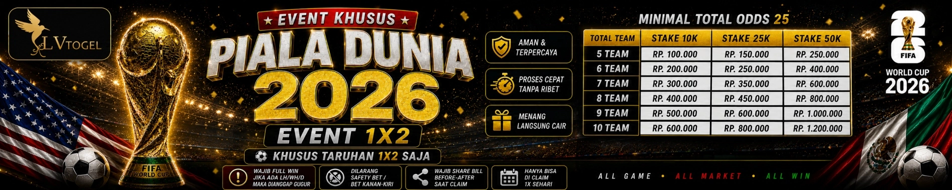 EVENT PARLAY 1X2 LVTOGEL SPESIAL WORLDCUP 2026